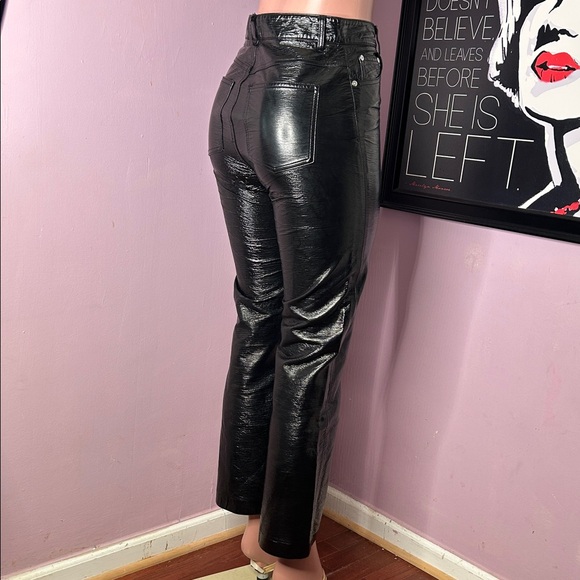 MSGM Milano Shiny Black High-Rise Jeans look new
